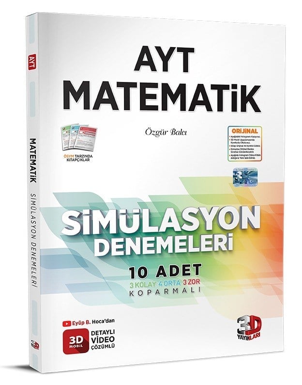 3D Yayınları AYT Matematik Simülasyon 10 Deneme