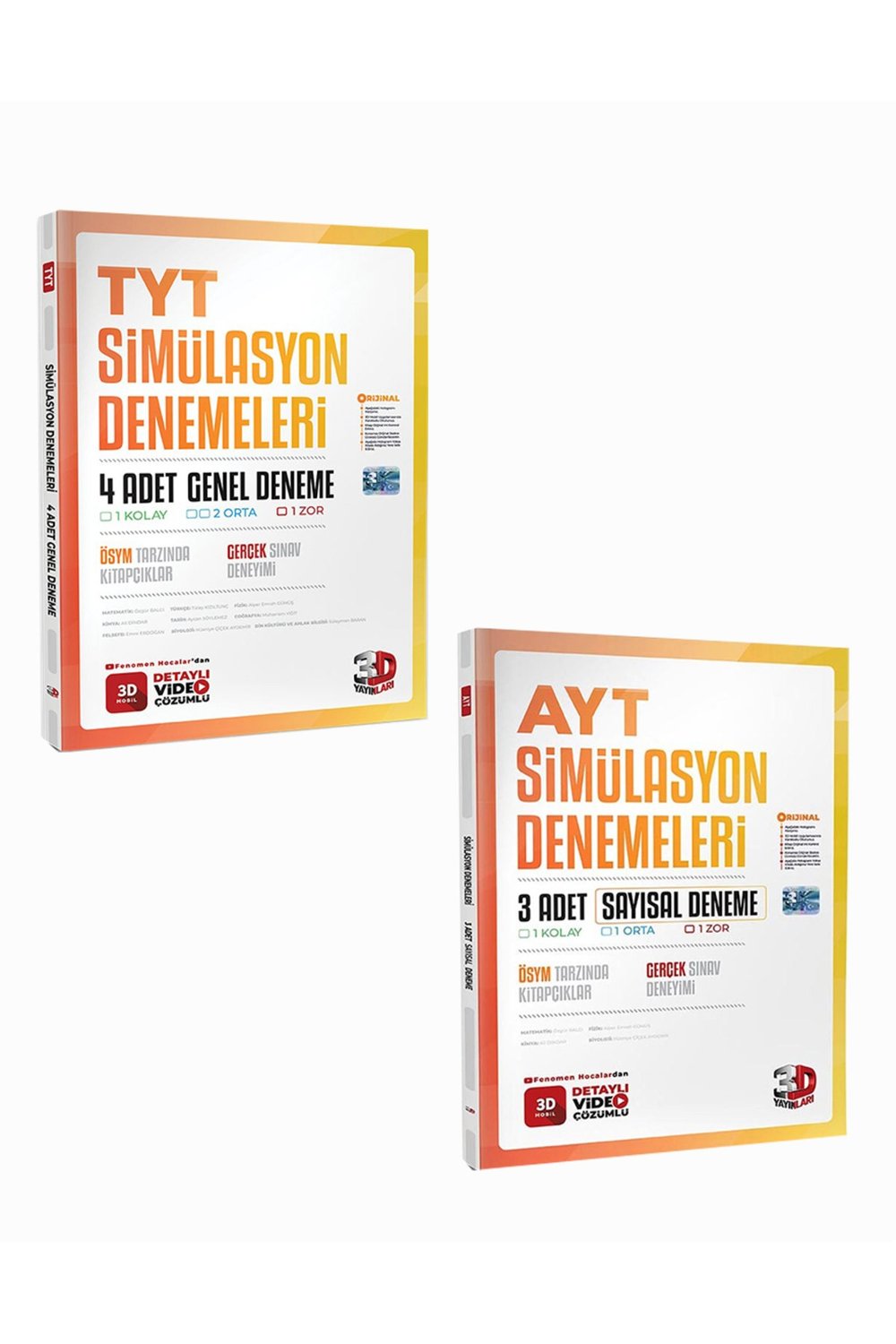 3D Yayınları TYT 4lü AYT Sayısal 3lü Genel Deneme (2 Kitap)