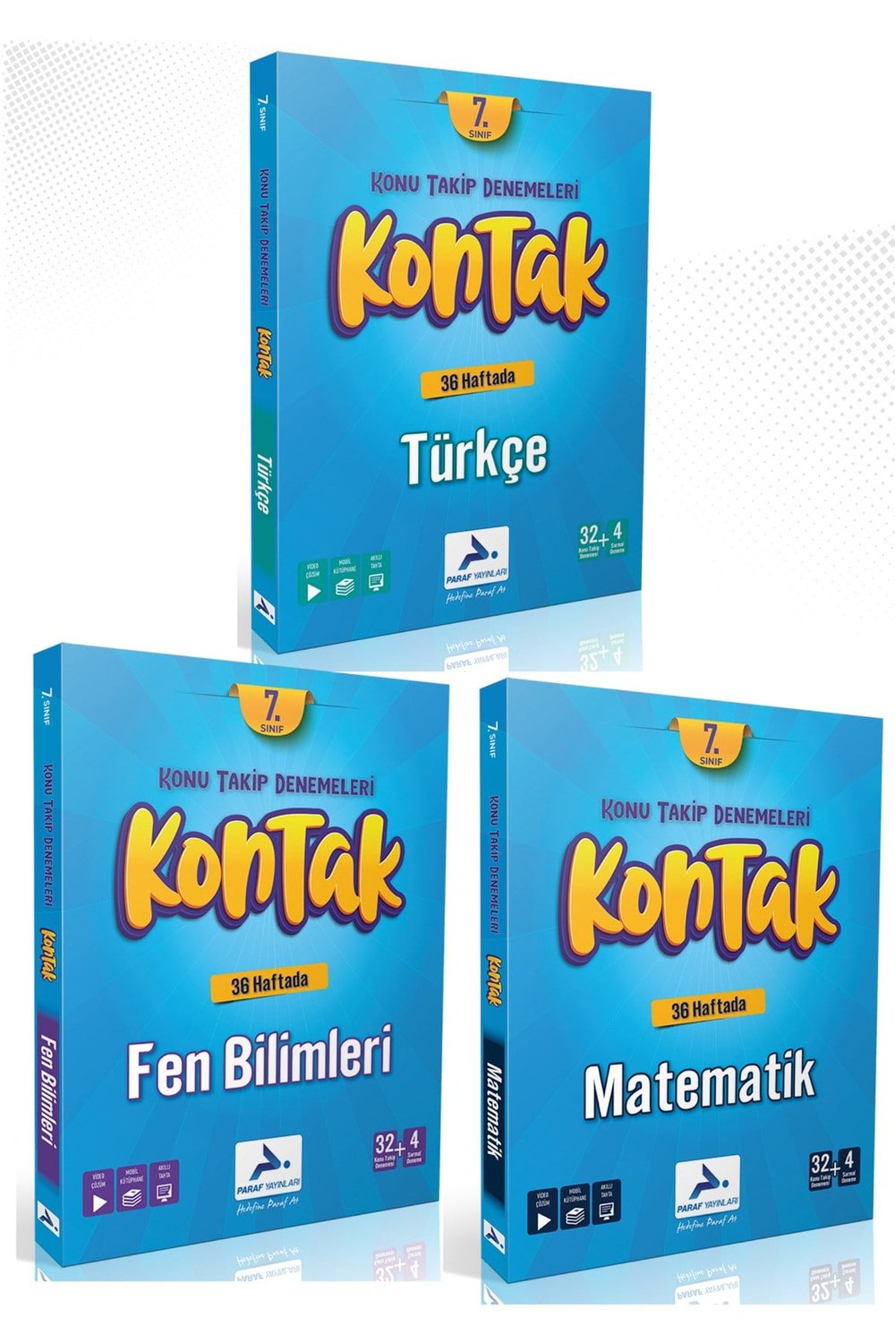 7. Sınıf Türkçe, Matematik, Fen Bilimleri Kontak Deneme (3 Kitap)