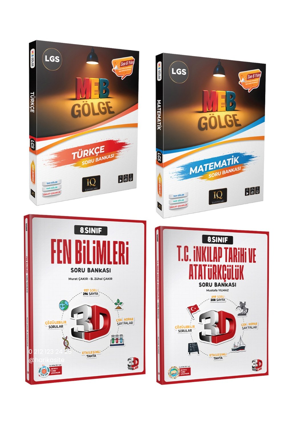 8. Sınıf Türkçe, Matematik, Fen Bilimleri, T.C İnkılap Soru Bankası (4 Kitap)