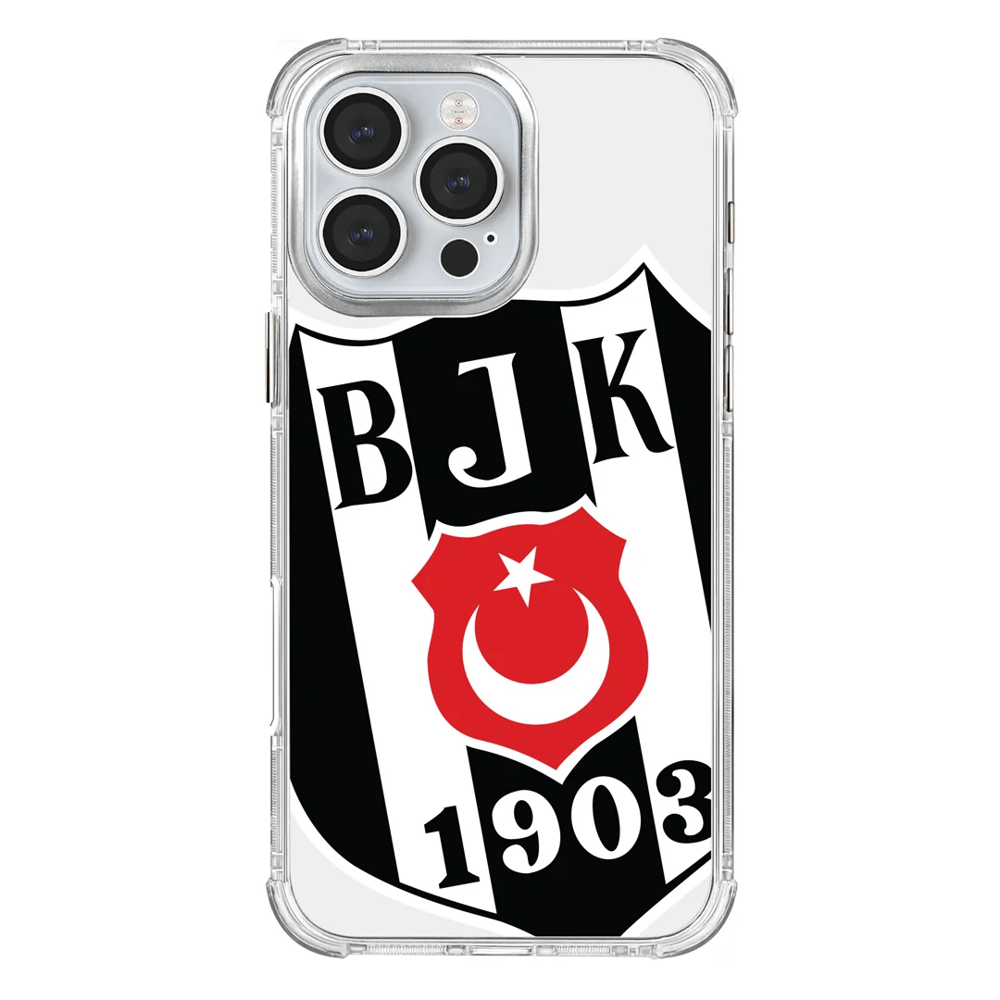 Beşiktaş Büyük Logo Şeffaf iPhone 16 Pro Max Telefon Kılıfı