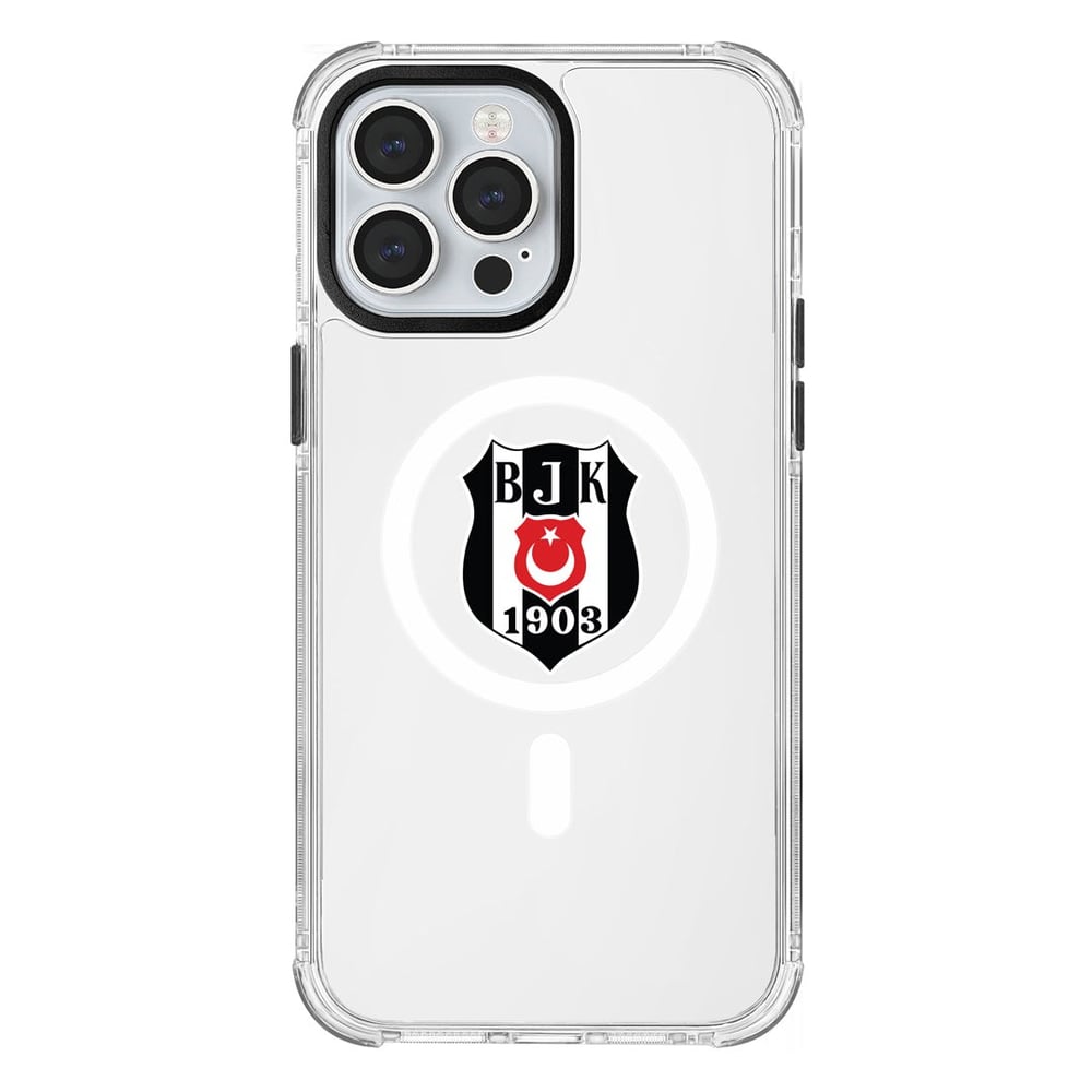 Beşiktaş MagSafe Logo Şeffaf iPhone 13 Pro Telefon Kılıfı