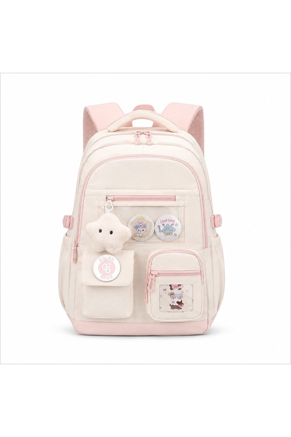 Color Bags B87 3lü Set Okul Çantası  (Pembe Krem)