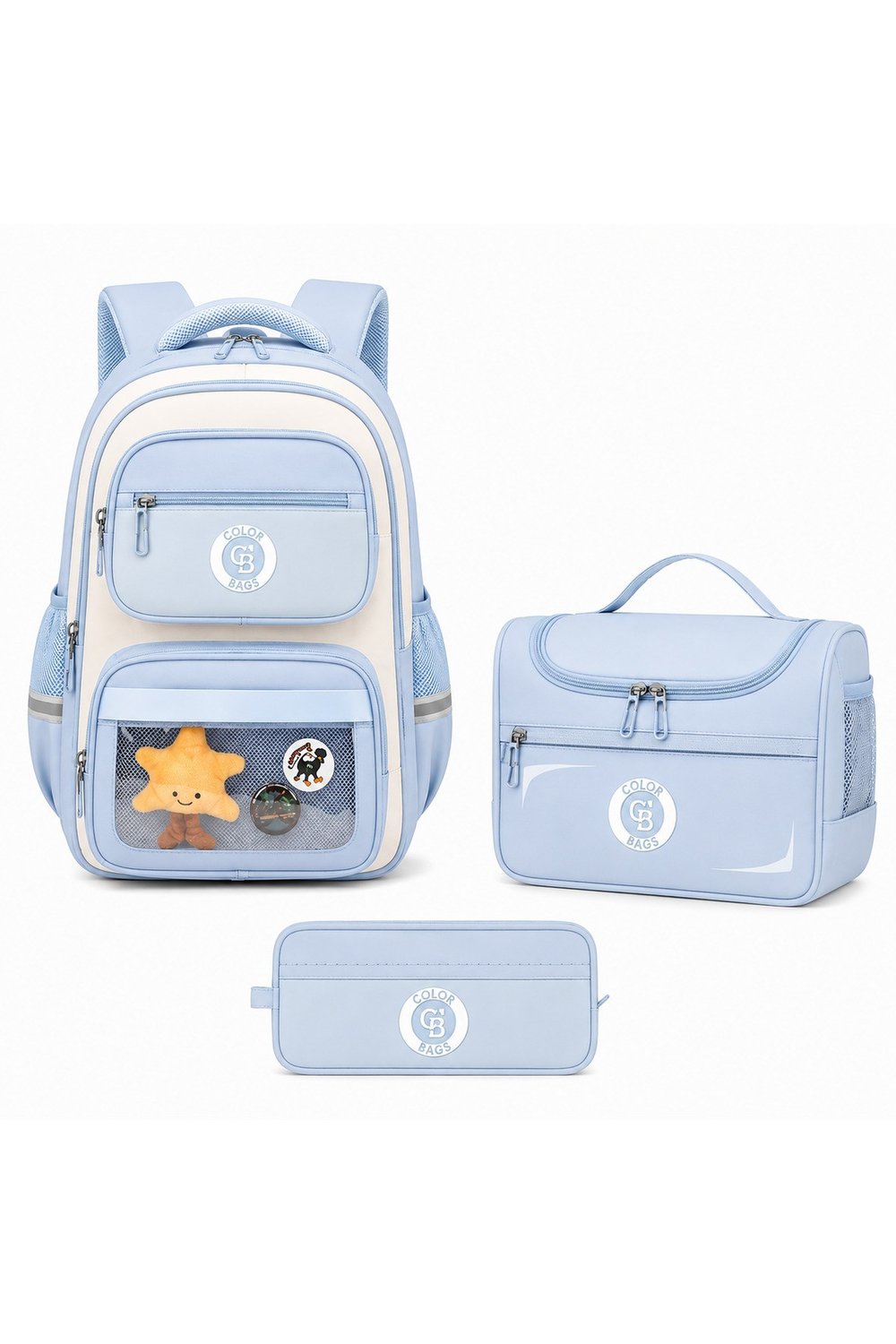 Color Bags B90 3'lü Set Okul Çantası (Mavi)