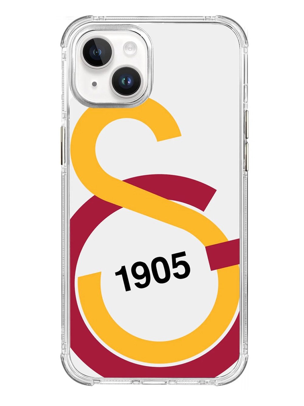 Galatasaray Büyük Logo Şeffaf iPhone 15 Telefon Kılıfı