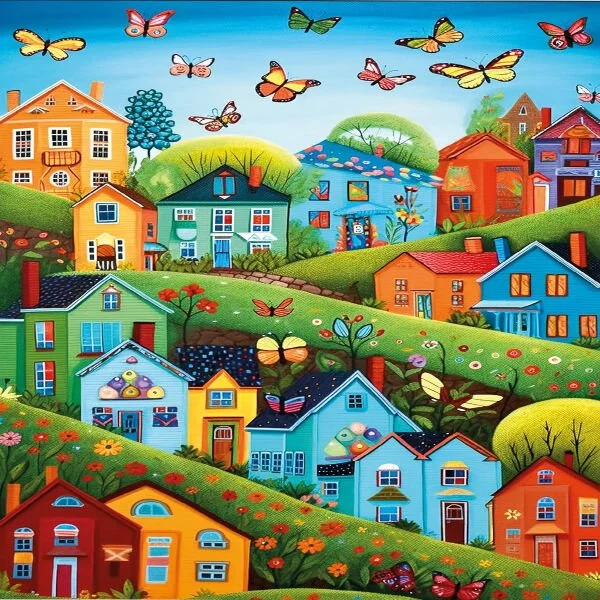 KS Games Village With Butterflies Adult Puzzle 500 Parça 34x48 cm