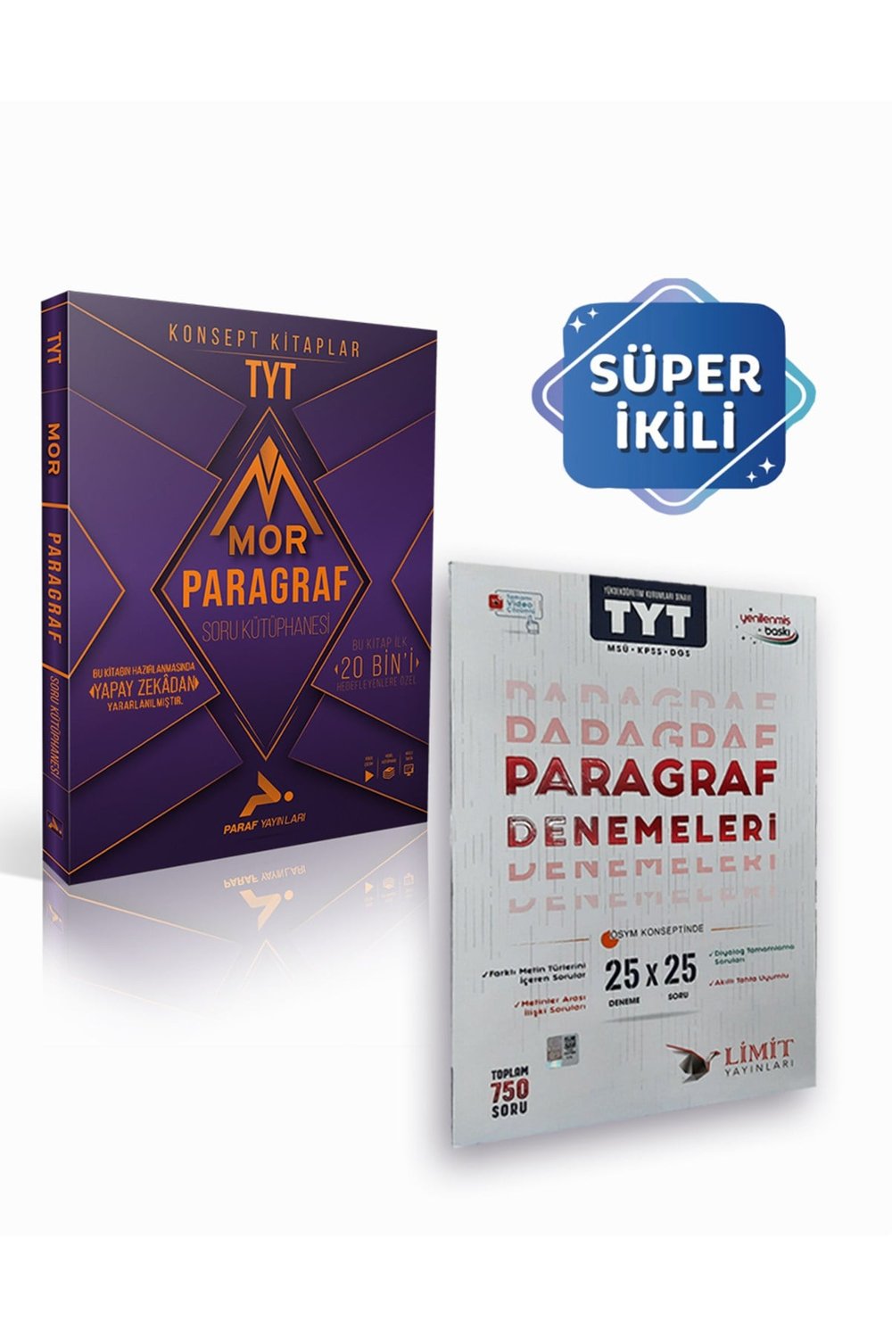 Mor Tyt Paragraf + Limit Tyt Paragraf 25x25 Deneme(2 Kitap)