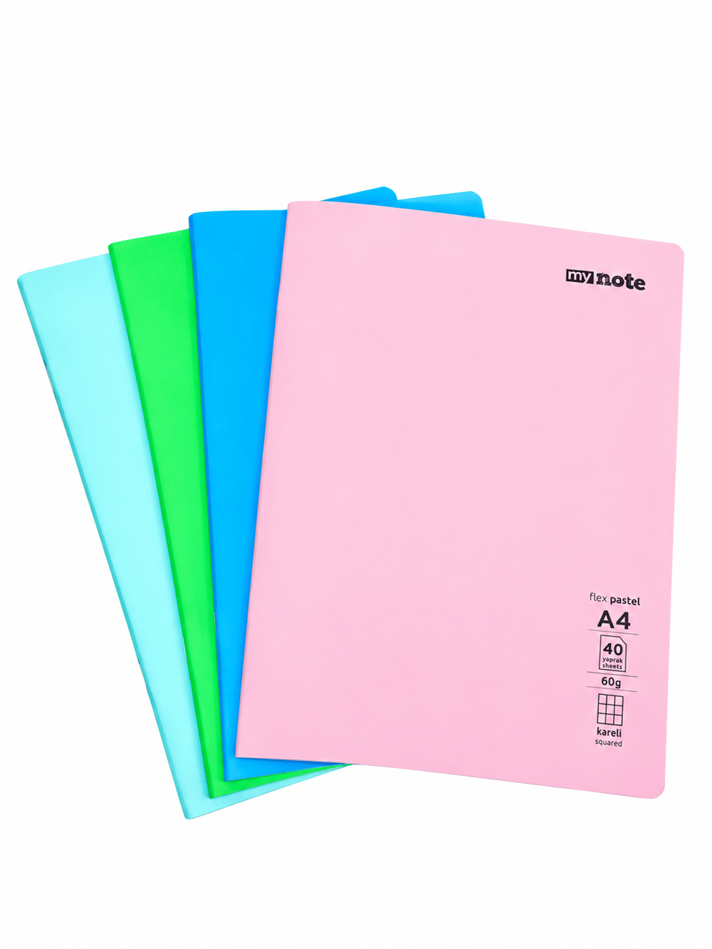Mynote A4 40 Yaprak 4'lü Defter Seti 2 Kareli 2 Çizgili
