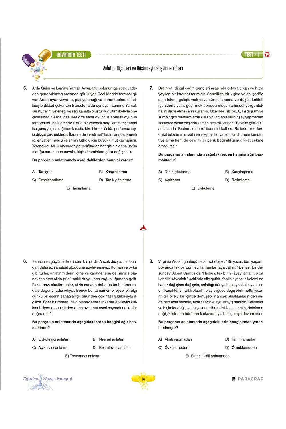 PARAF AKADEMİ TYT P12 PARAGRAF SORU BANKASI ENES AVCI TÜRKÇE DOKTORUNUZ