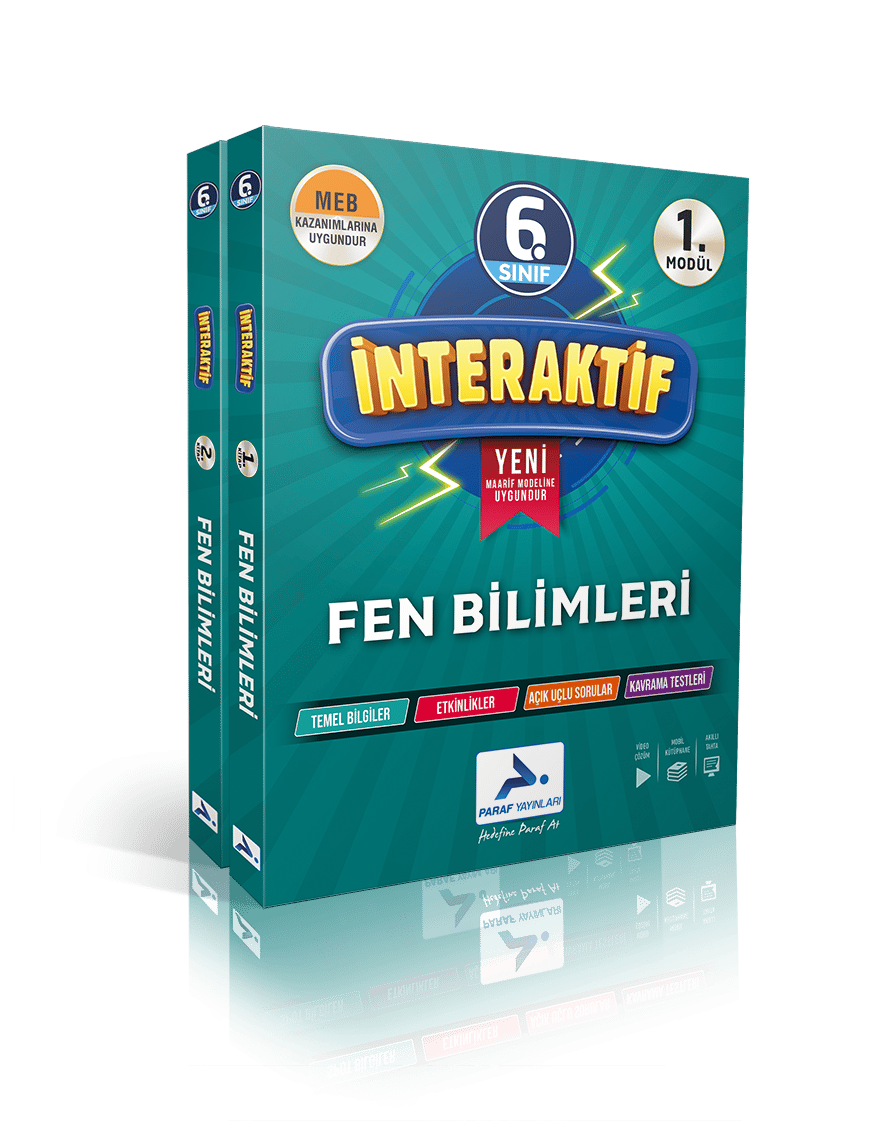 Paraf Yayınları 6. Sınıf İnteraktif Fen Bilimleri Etkinlikli Çalışma Kitabı (2 Modül)