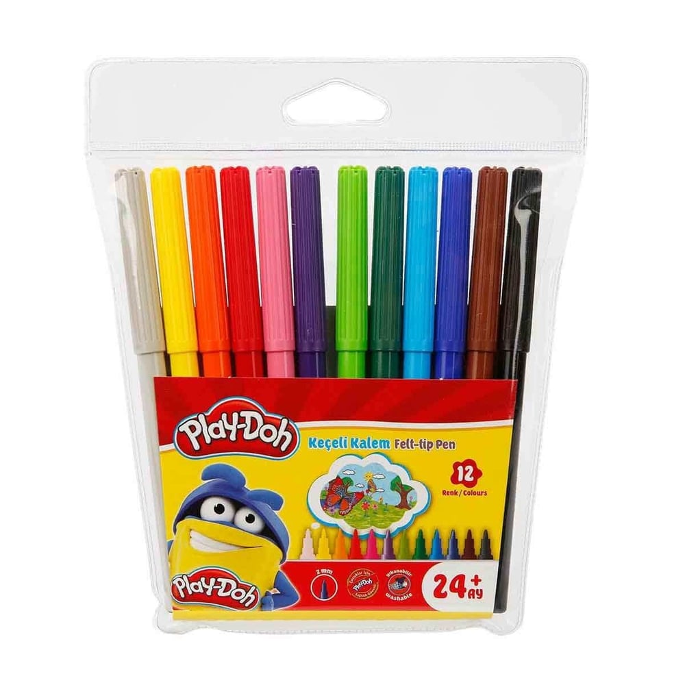 Play-Doh Keçeli Kalem 2 mm 12 Renk (PVC)