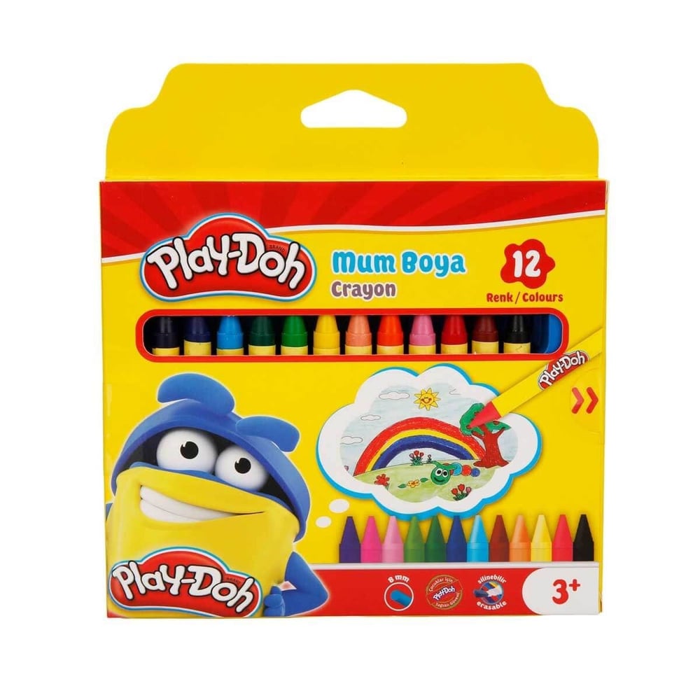 Play-Doh Silinebilir Crayon (Mum) Boya 12 Renk Karton