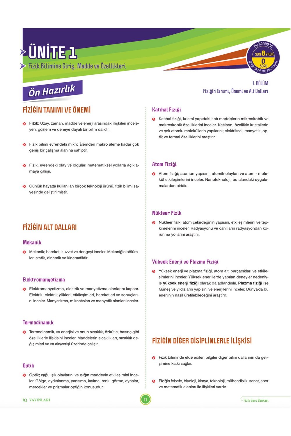 Tyt Başlıyorum Fizik Soru Bankası