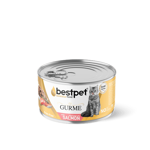 Bestpet Kısırlaştırılmış Yetişkin Kediler İçin Tahılsız, Jöle İçinde Somon Parça Etli Yaş Mama 85 gr