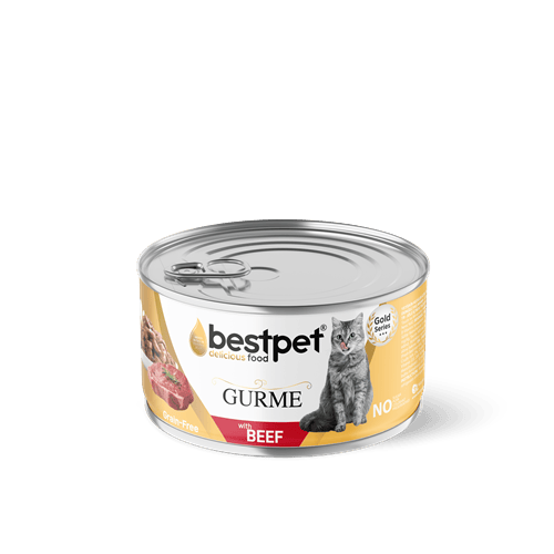 Bestpet Yetişkin Kediler İçin Tahılsız, Jöle İçinde Dana Etli Yaş Mama 85 gr