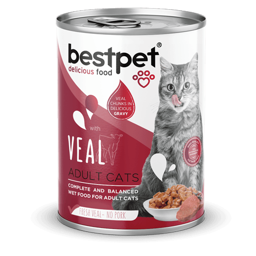 Bestpet Yetişkin Kediler İçin, Taze Geyik Parça Etli Ve Soslu Yaş Mama 400 gr