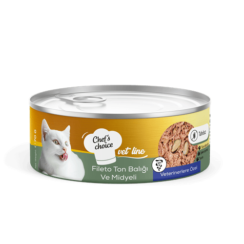 Chefs Choice Vet Line Fileto Ton Balıklı & Midyeli Yaş Kedi Maması 70 gr