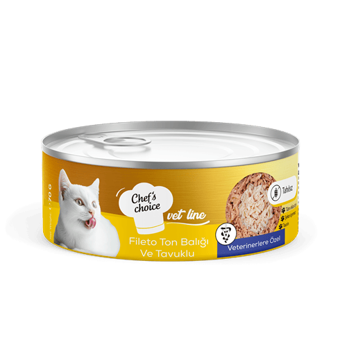 Chefs Choice Vet Line Fileto Ton Balıklı & Tavuk Etli Yaş Kedi Maması 70 gr