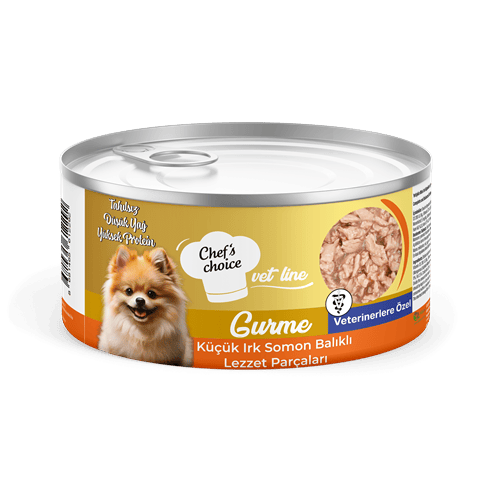 Chefs Choice Vet Line Gurme, Mini Irk Köpekler için Soslu Somon Balığı Parçacıklı Yaş Mama 200 gr