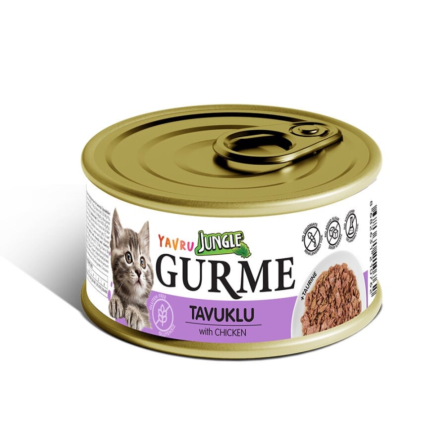 Jungle Gurme 85 g Yavru Tavuklu Kedi Konservesi 12 Adet