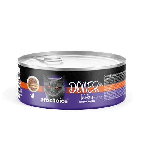Prochoice Döner Turkey, Sos İçinde Hindi Etli Tam & Dengeli Yetişkin Kedi Maması 70 gr