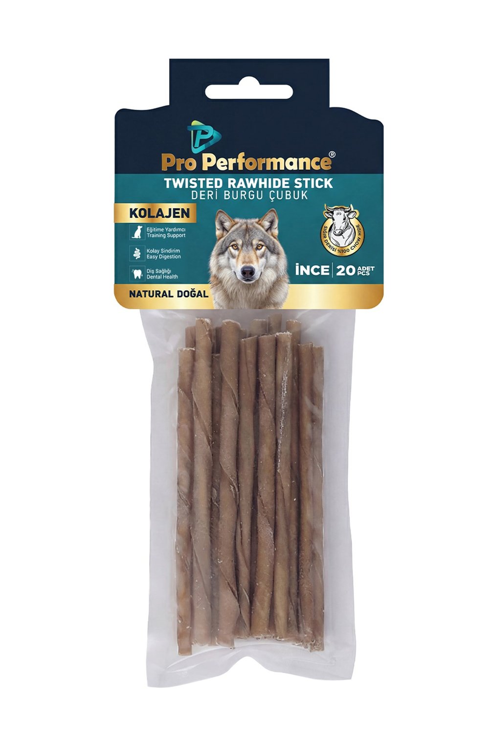 Deri Burgu Çubuk İnce Boy 20Li Paket Naturel
