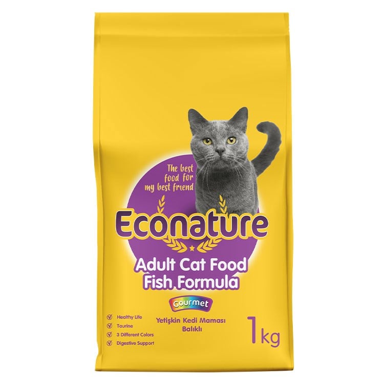 Econature Yetişkin Gurme Kuru Kedi Maması (Adult Cat) Sarı Ambalaj 1KG