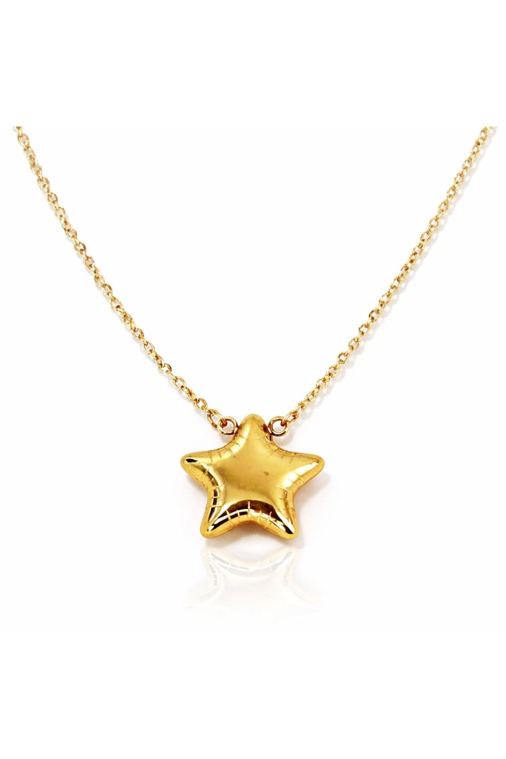 luxury steel gold renk balon yıldız çelik kolye