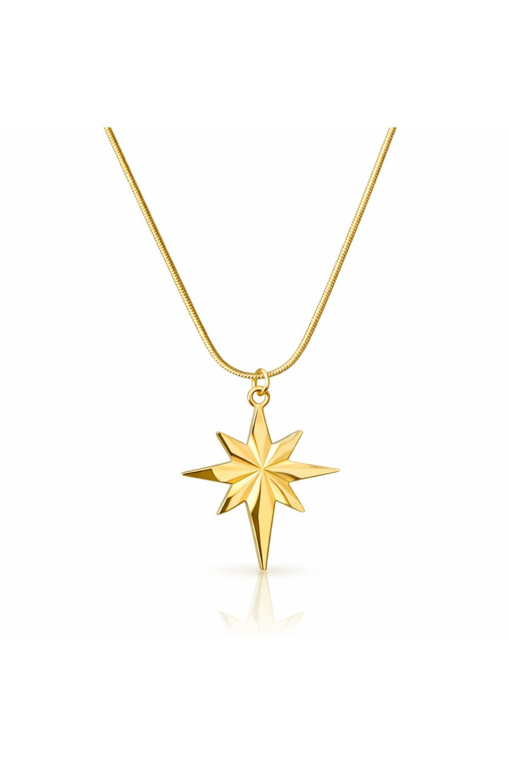 luxury steel gold renk kutup yıldızı kolye