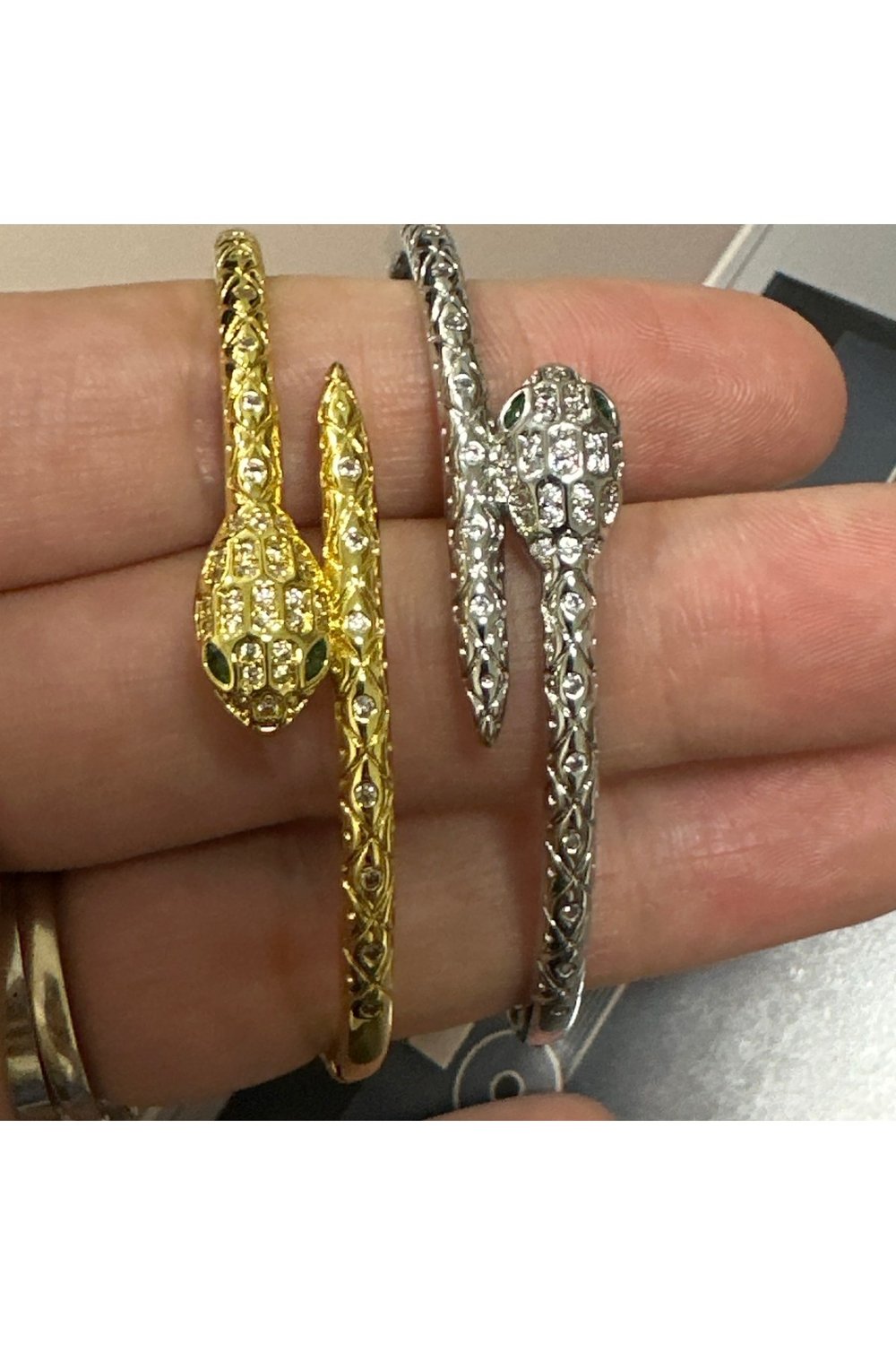 luxury steel Silver renk yılan başlı Çelik bileklik