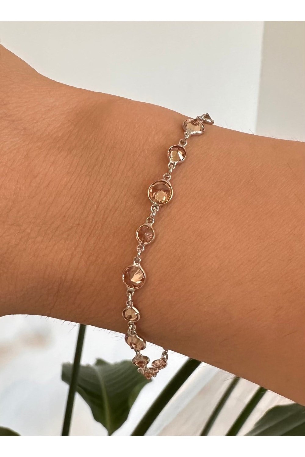 luxury style taşlı 925 ayar gümüş bileklik