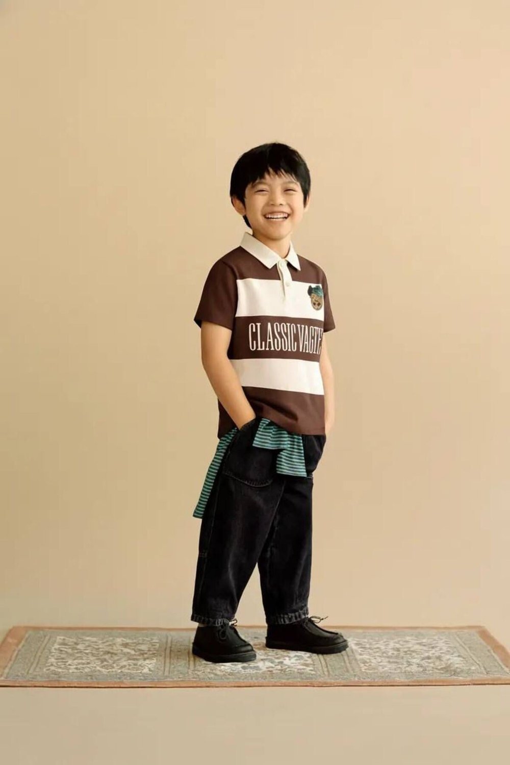Erkek çocuk polo yakalı bear t-shirt
