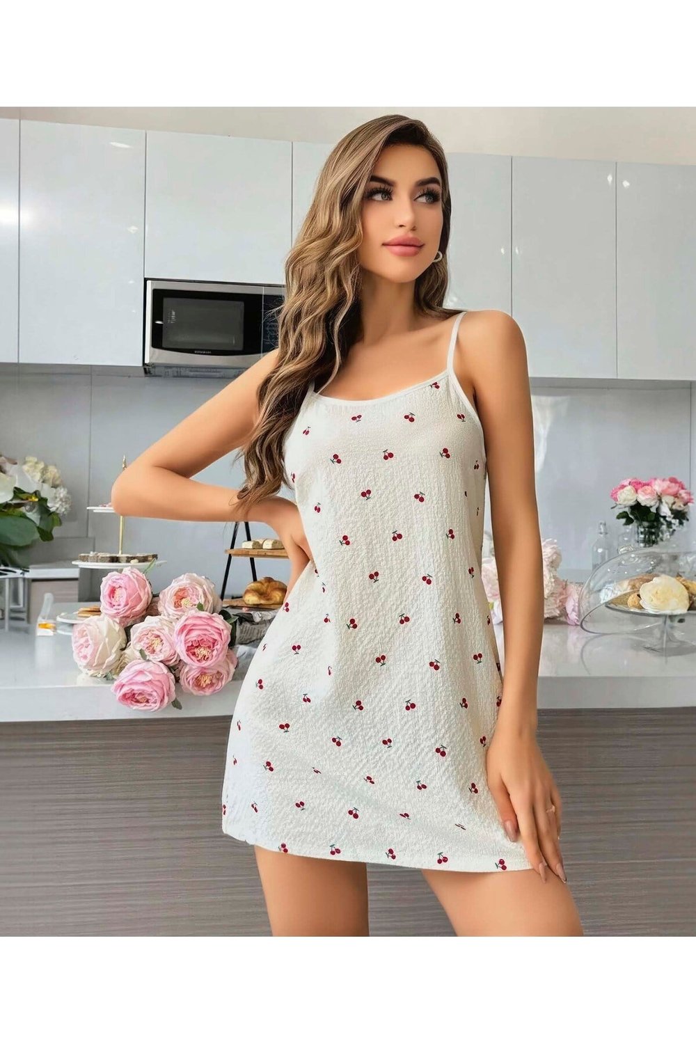 Kadın Desenli Pamuk Pijama Takımı