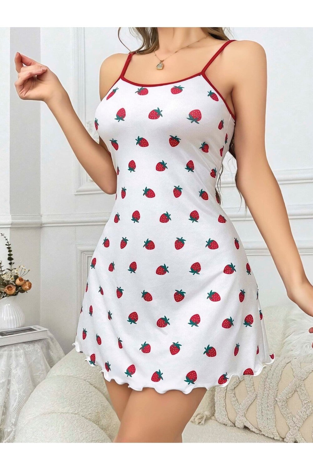Kadın Desenli Pamuk Pijama Takımı