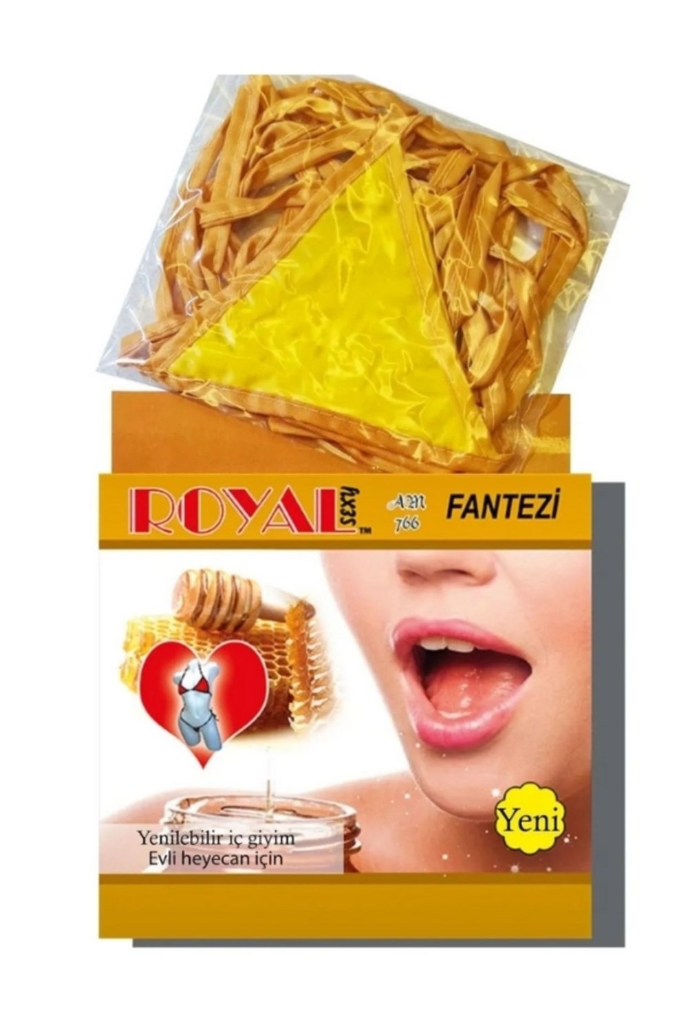 Royal Yenilebilir Tanga Sütyen Bal Aromalı