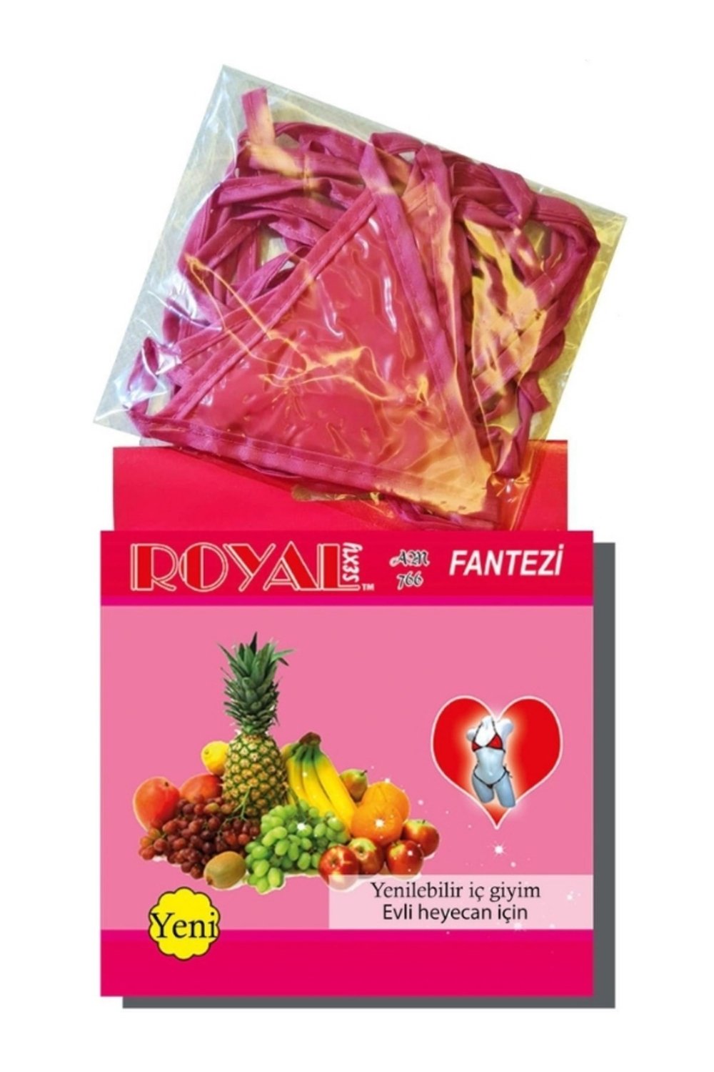 Royal Yenilebilir Tanga Sütyen Karışık Meyve Aromalı