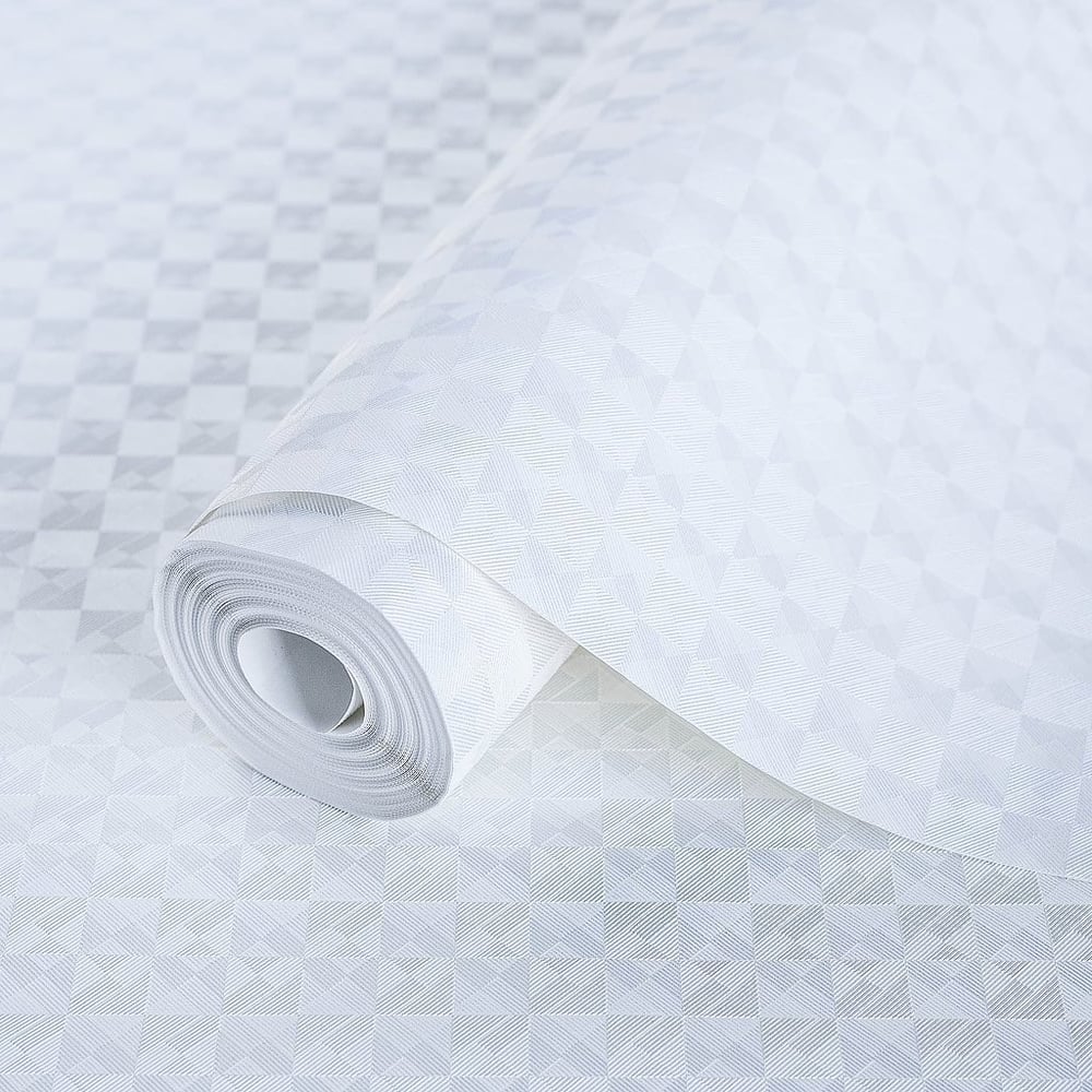 Adawall Beta 1103-1 Duvar Kağıdı Beyaz Geometrik Desenli
