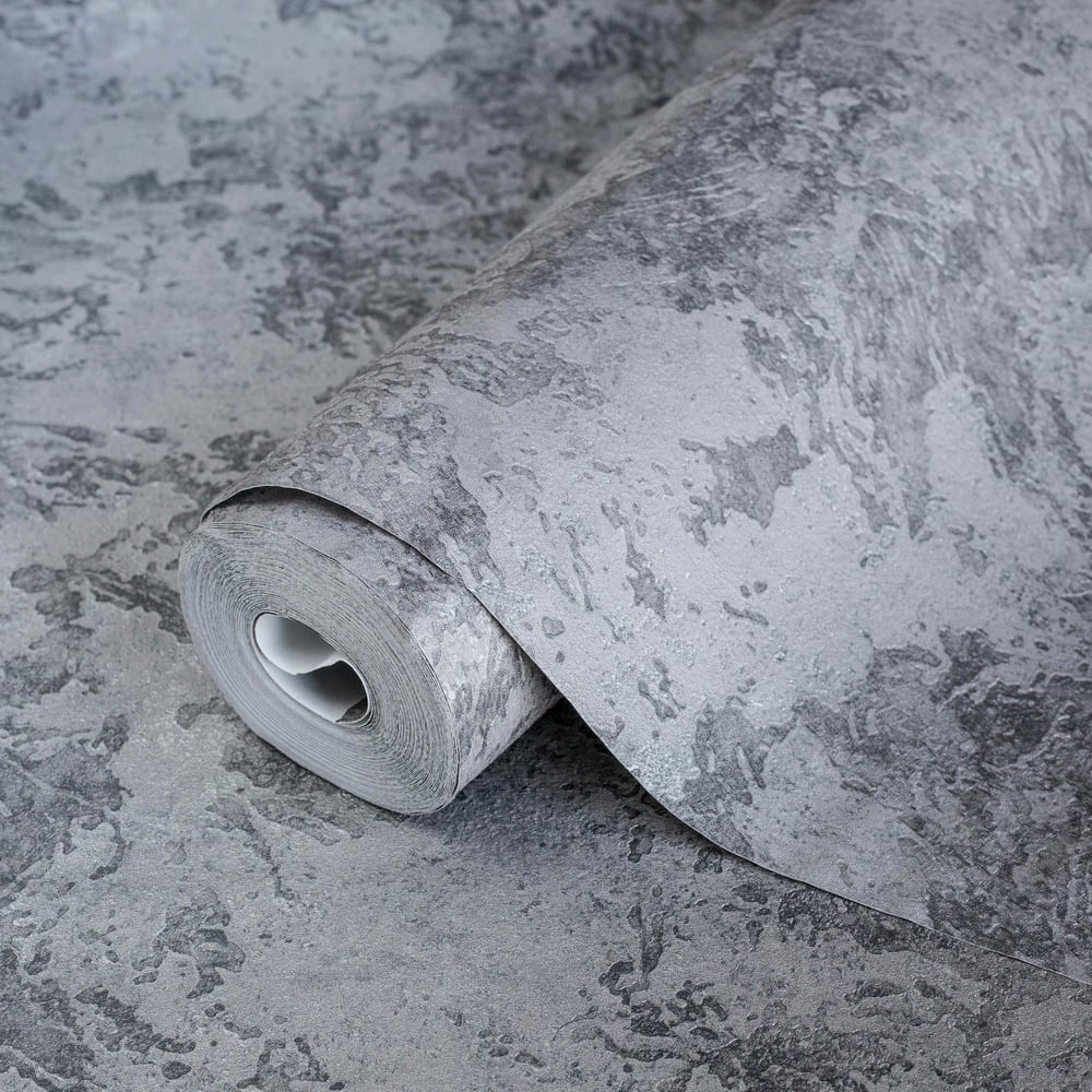 Adawall Beta 1108-4 Duvar Kağıdı Koyu Gri Sıva Desenli