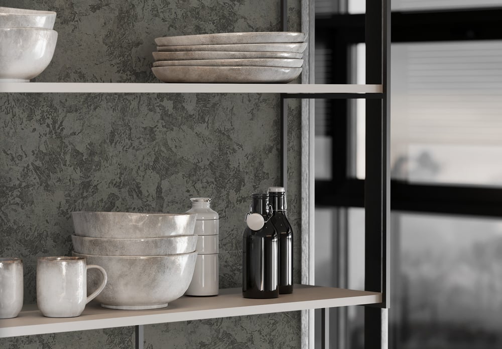 Adawall Beta 1108-4 Duvar Kağıdı Koyu Gri Sıva Desenli