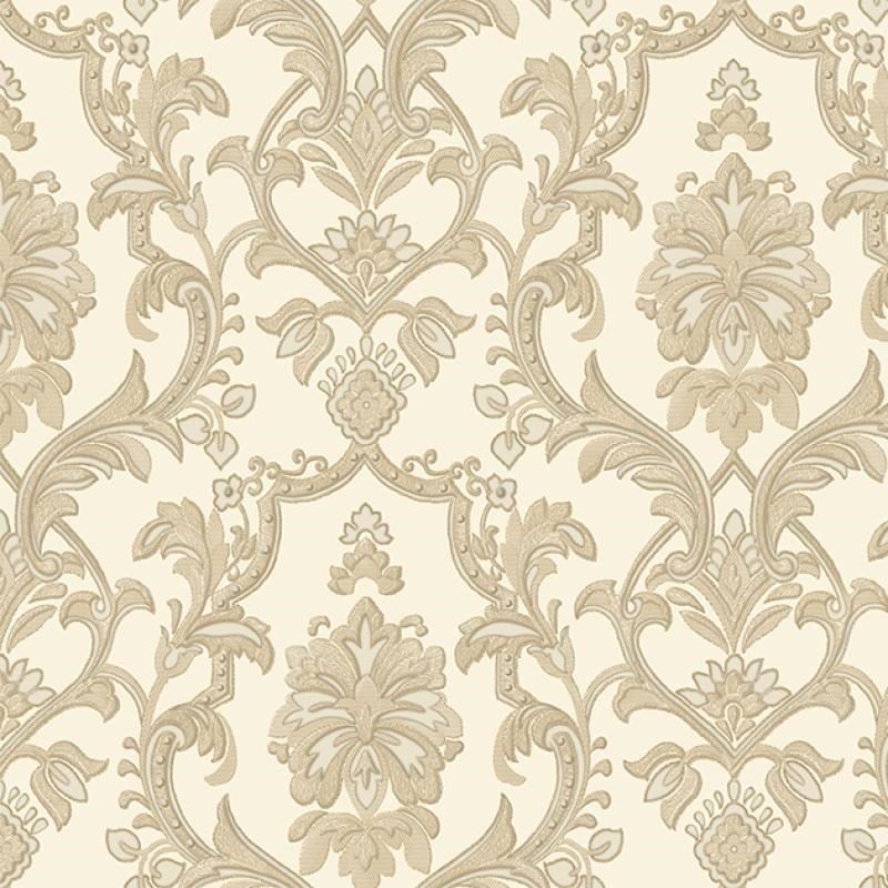 Adawall Dante 1407-2 Krem Bej Çiçekli Damask Duvar Kağıdı