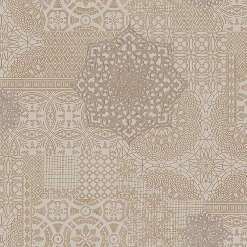 Adawall Dante 1409-3 Sütlü Kahve Bej Patchwork Desenli Duvar Kağıdı