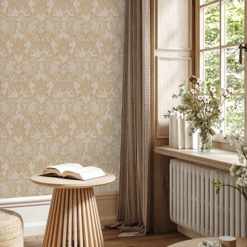 Adawall Dante 1411-4 Vizon Bronz Fileli Damask Duvar Kağıdı
