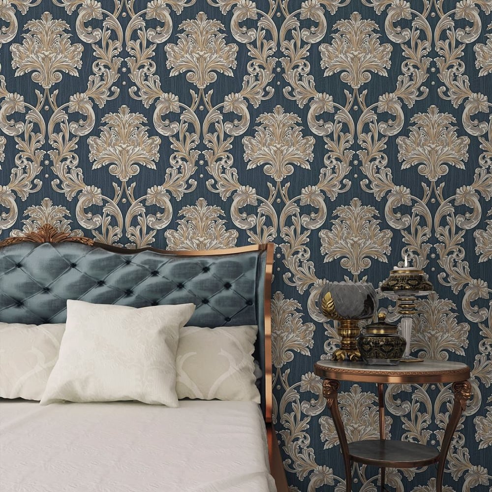 Adawall Ephes 6808-5 Damask Büyük, Simli Duvar Kağıdı 10M²
