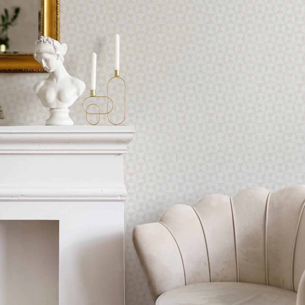 Adawall Icon 24105-1 Kabartmalı Geometrik Duvar Kağıdı