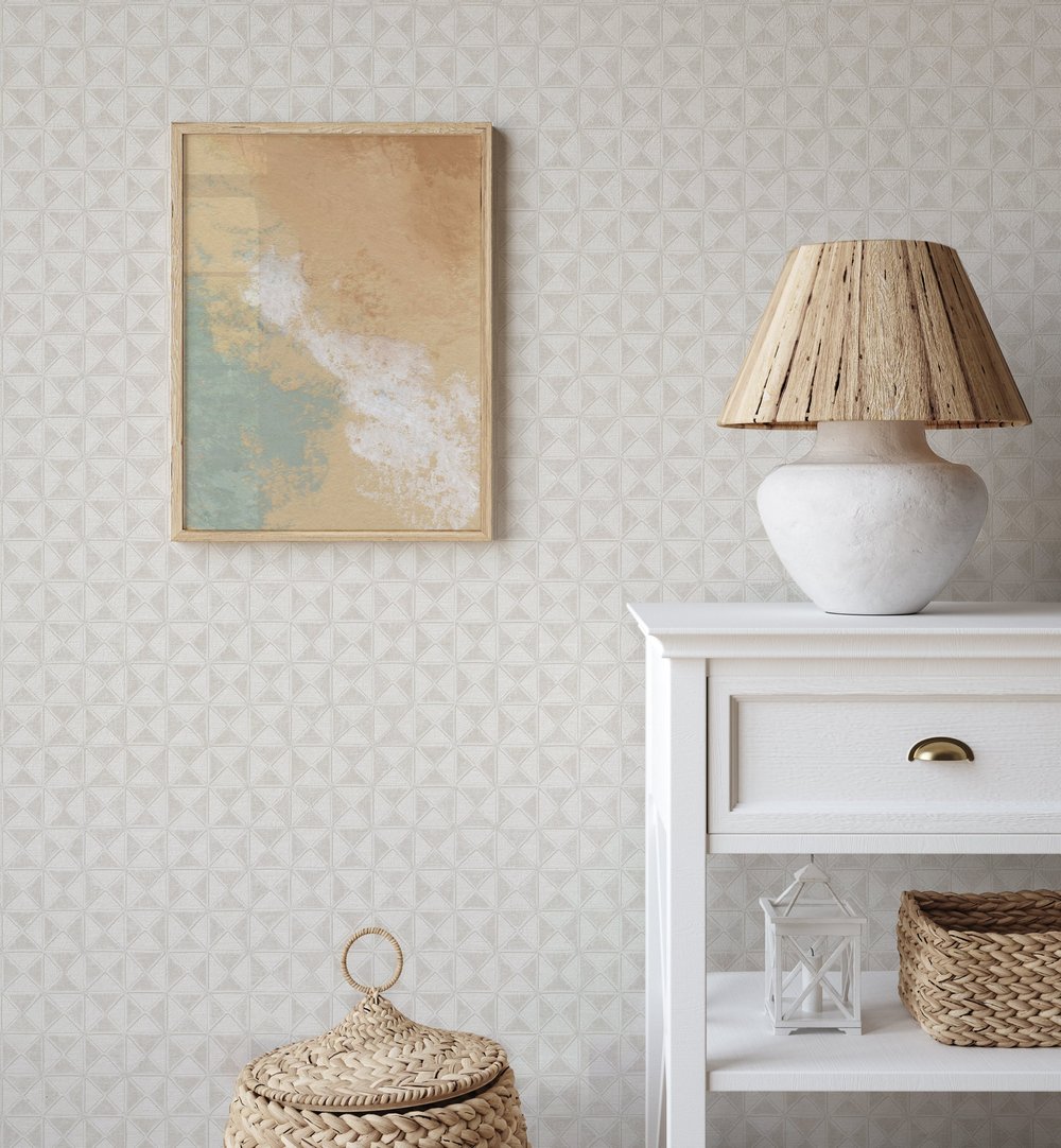 Adawall Icon 24105-1 Kabartmalı Geometrik Duvar Kağıdı