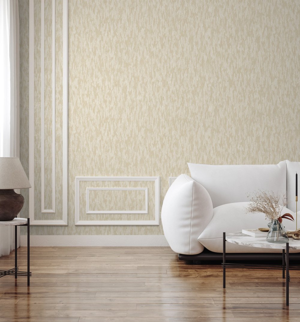 Adawall Icon 24108-2 Krem Dokulu Sade Modern Duvar Kağıdı