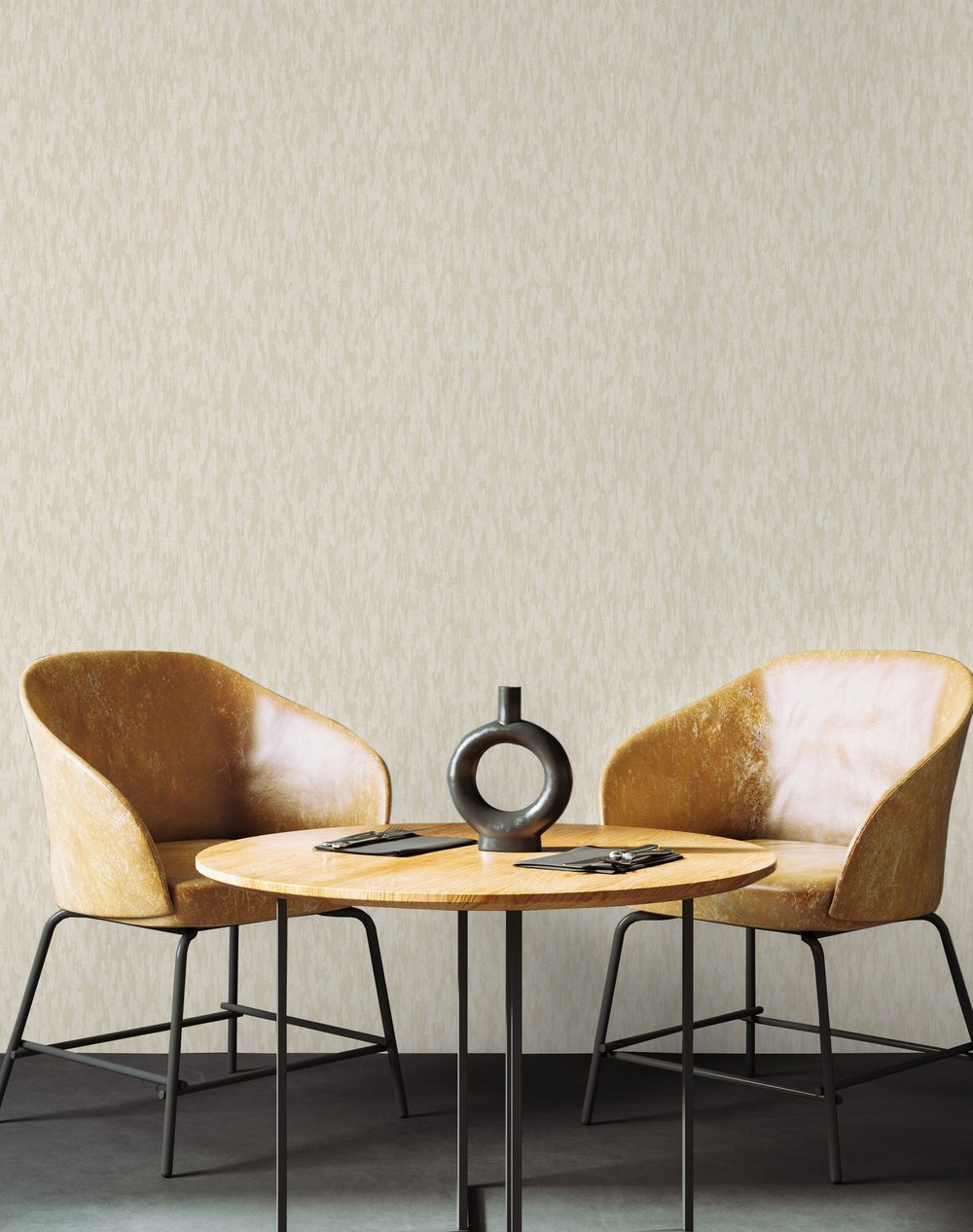 Adawall Icon 24108-2 Krem Dokulu Sade Modern Duvar Kağıdı