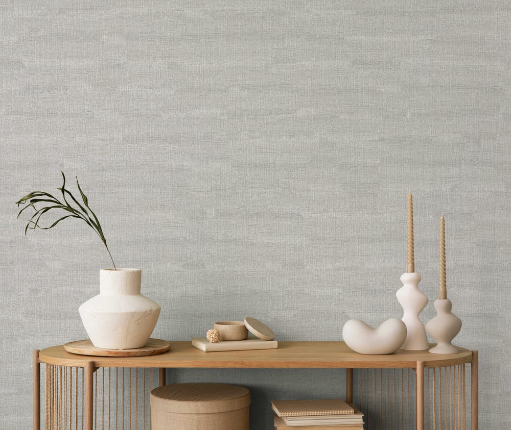 Adawall Icon 24110-1 Açık Krem Keten Dokulu Modern Duvar Kağıdı