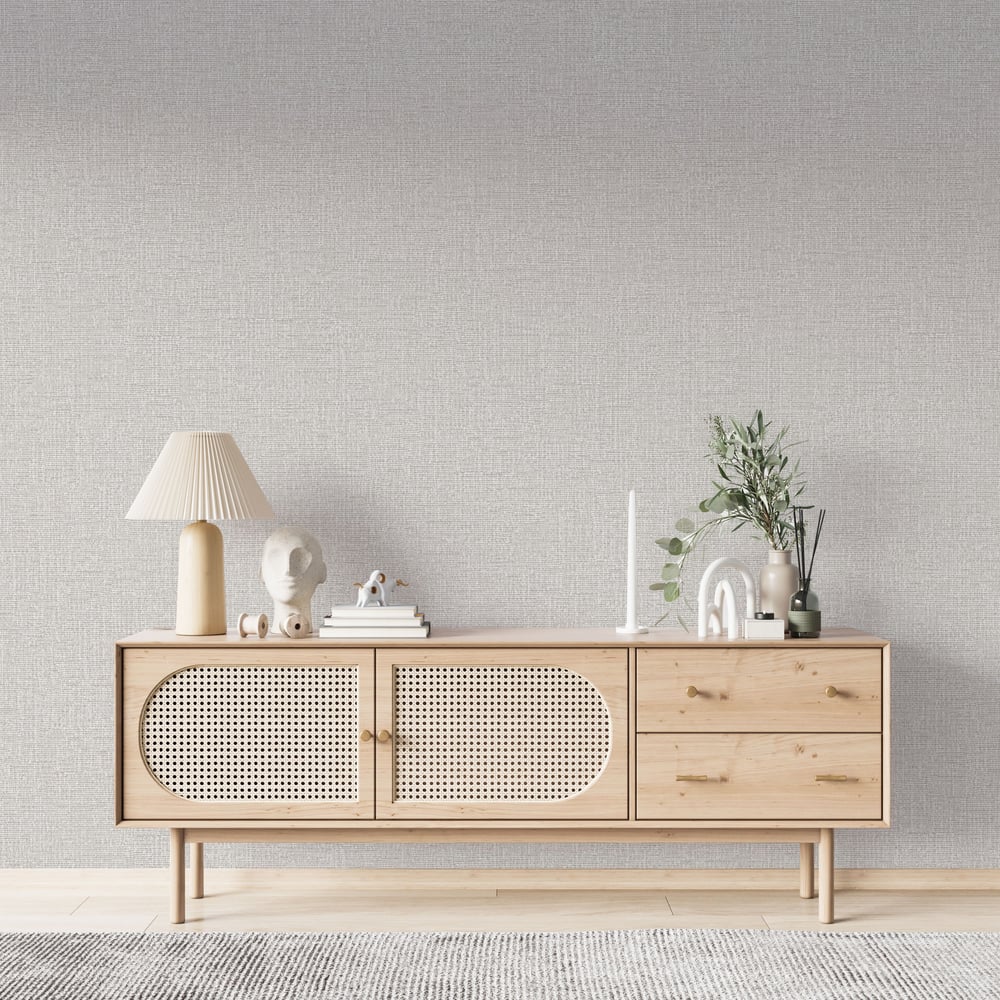Adawall Icon 24110-1 Açık Krem Keten Dokulu Modern Duvar Kağıdı