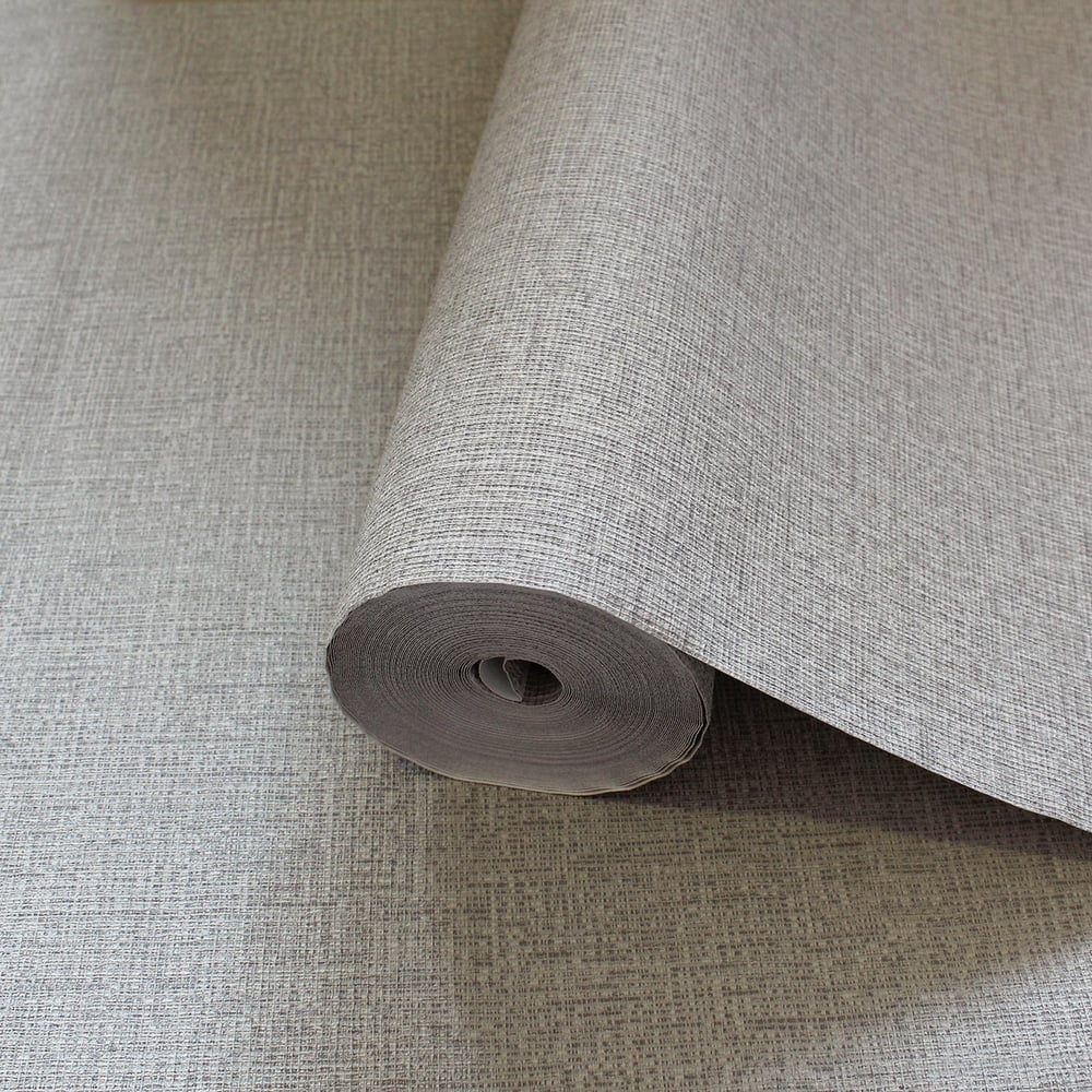 Adawall Icon 24110-3 Açık Gri Keten Dokulu Sade Modern Duvar Kağıdı